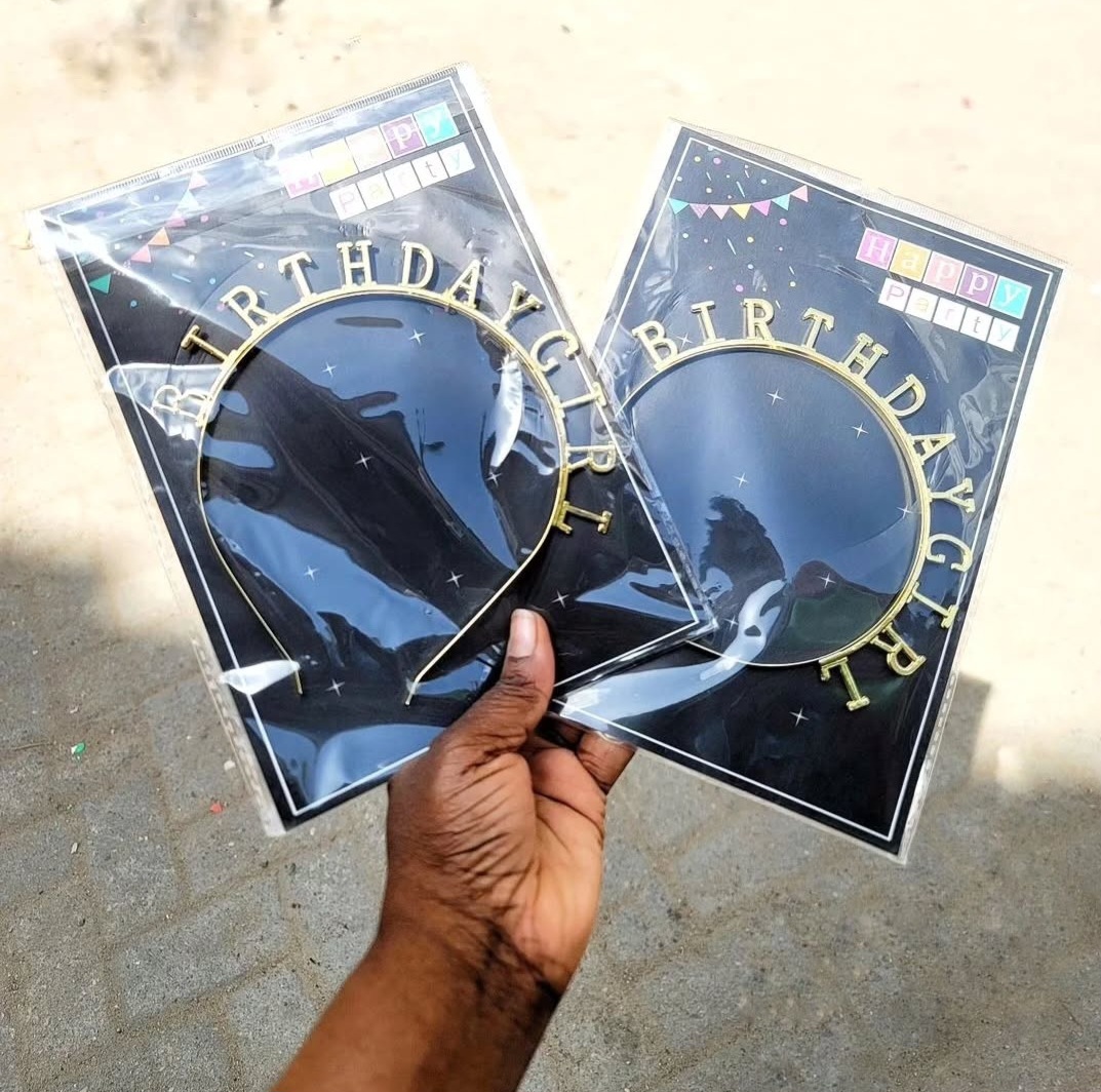 Birthday Crown Sliver ,Gold N2500 per pcs